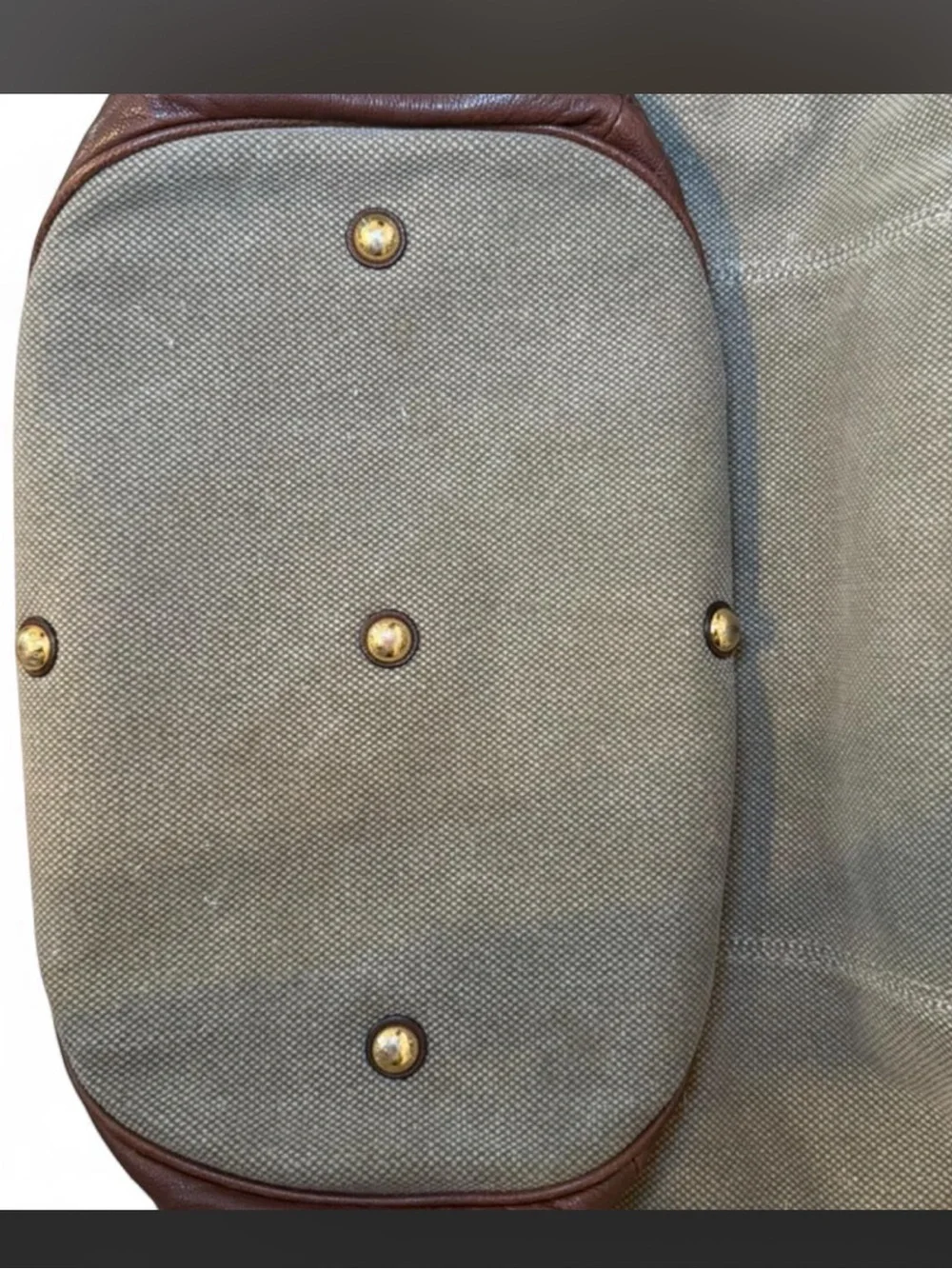 Vintage Michael Kors Kingsbury Canvas Tote with Brown Leather Trim